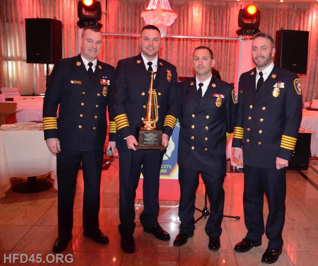 Chief Paul Rogers, Past Chief William Beale, and Past Chief Glenn Kramer recognized Justin Jerrick for his service as Chief of Department of the Hughsonville Fire District. Chief Jerrick served as Chief of Department from 2020-2023. Since joining the our organization in 2006, he has held the following firematic positions: Firefighter, Lieutenant, Company Captain, Second Assistant Chief, First Assistant Chief and Chief of Department. Since 1913, Chief Jerrick is one of 23 other firefighters to reach the rank of Chief of Department. Chief Jerrick will remain as member of our departments 2023 Chief Staff and is serving as 1st Assistant Chief. 